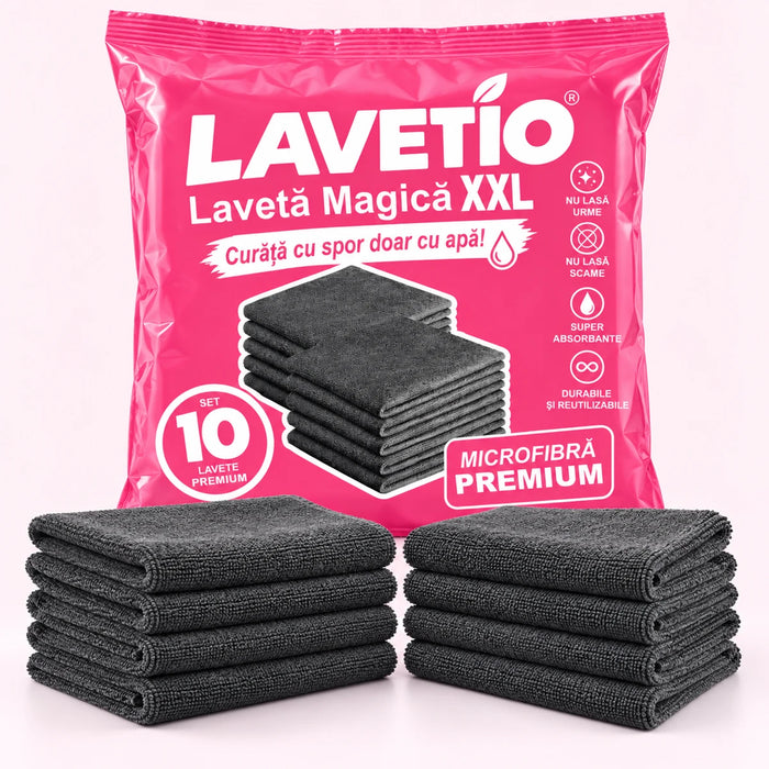 5 + 5 GRATIS: LAVETIO Lavetă Magică XXL din Microfibră Premium